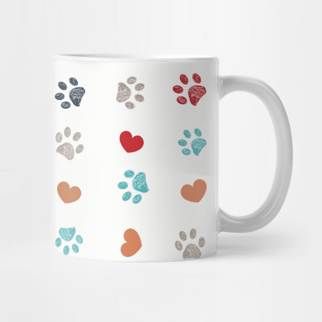 Colorful paw print pattern by GULSENGUNEL